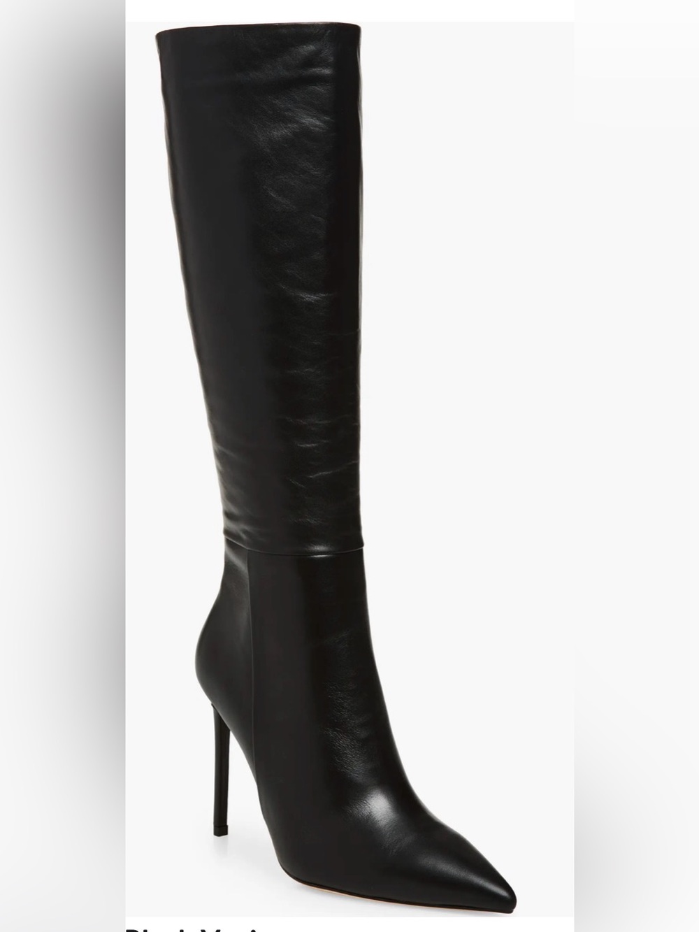 Tony Bianco APOLLO BLACK STILETTO LEATHER KNEE HIGH ZIP BOOTS 7.5 RARE
